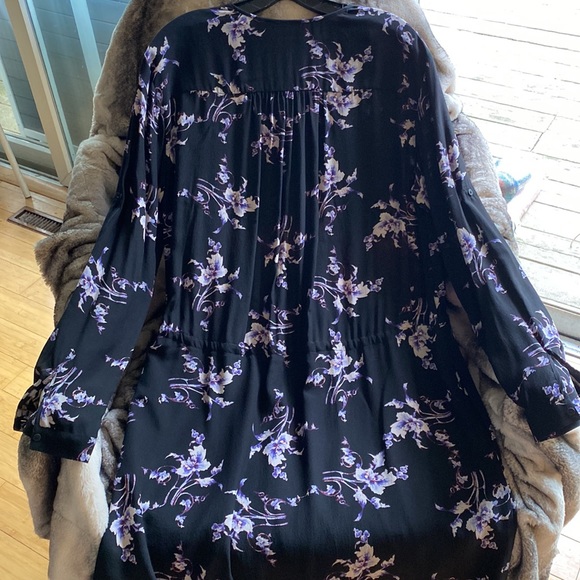 Rebecca Taylor 💯 Silk Lined Flower Print Belt Dress/Long Shirt New NeverUsed